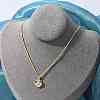 Brass Micro Pave Clear Cubic Zirconia Heart Pendant Necklaces for Women NJEW-M088-02G-02-4