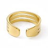 Ion Plating(IP) 304 Stainless Steel Cuff Ring for Women RJEW-C060-34G-3