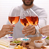 24Pcs 24 Colors Round Glass Wine Glass Charms AJEW-SC00052-4