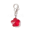 Flower Glass Pendant Decorations HJEW-JM03772-01-4