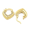 Rack Plating Brass Micro Pave Cubic Zirconia Heart Hoop Earrings for Women EJEW-C095-04G-2
