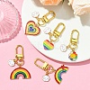 Rainbow Color Alloy Enamel Pendant Decorations HJEW-YW00001-01-4