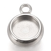 Tarnish Resistant 304 Stainless Steel Pendant Cabochon Settings LS-STAS-K202-03B-P-1