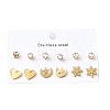 304 Stainless Steel Micro Pave Cubic Zirconia Stud Earrings Kits For Women EJEW-B112-01G-03-4