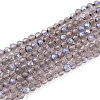 AB Color Plated Natural Ice Obsidian Beads Strands G-T144-A07-06-1