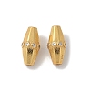 Matte Gold Color 925 Sterling Silver Pave Cubic Zirconia Beads STER-R014-02G-1