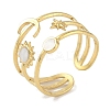 Ion Plating(IP) 304 Stainless Steel Enamel Cuff Finger Rings RJEW-L107-037G-01-1