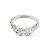 Non-Tarnish 304 Stainless Steel Hollow Wings Adjustable Ring for Women RJEW-L107-033P-2