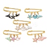 Marine Theme Pendant Alloy Enamel Brooches JEWB-BR00143-1