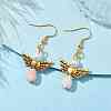 Angel Antique Golden Alloy & Resin Dangle Earrings EJEW-JE05686-01-2