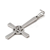 304 Stainless Steel Saint Peter's Cross Pendants STAS-R171-06P-2