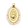 Brass with Glass Pendants KK-G472-03G-02-1