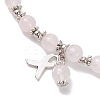 Natural Round Rose Quartz Bracelets BJEW-JB10950-3