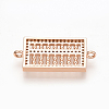 Brass Micro Pave Cubic Zirconia Links ZIRC-T004-31RG-3
