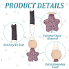 6Pcs 6 Colors Star Wood & Lava Rock Felt Car Air Vent Clips HJEW-DR00042-3