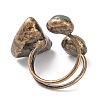 Nuggets Natural Druzy Agate & Green Aventurine Open Cuff Rings RJEW-A041-02R-4