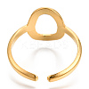 Ion Plating(IP) 304 Stainless Steel Hollow Oval Cuff Rings RJEW-N038-120LG-4