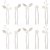 Alloy with Plastic Beads Hair Sticks for Women Girls OHAR-WH20010-08P-1