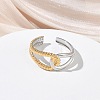 304 Stainless Steel Cuff Open Rings RJEW-Z121-02GP-09-2