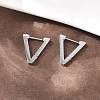 304 Stainless Steel Triangle Hoop Earrings EJEW-P324-01P-3