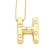 Brass & Plastic Pearl Letter Pendant Box Chain Necklaces for Women NJEW-U017-01G-08-1