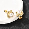Flower Brass Micro Pave Clear Cubic Zirconia Stud Earrings EJEW-A135-23G-2