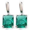 Brass Pave Cubic Zirconia Rectangle Hoop Earrings for Women EJEW-I304-28P-2
