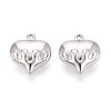 304 Stainless Steel Heart Pendants STAS-T067-43P-1