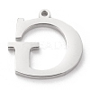 Tarnish Resistant 304 Stainless Steel Letter Pendant Rhinestone Settings STAS-J028-01G-2