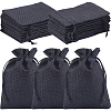 Polyester Imitation Burlap Packing Pouches Drawstring Bags ABAG-BBC0001-02B-02-1