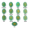 Oval Natural Green Aventurine Rune Stones PW-WG63123-02-1