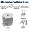 304 Stainless Steel Cable Chains Necklace Making Kits FIND-SC0012-52P-2