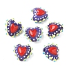 Baking Paint Glass Bumpy Beads Heart LAMP-V001-09G-2