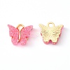 Alloy Enamel Pendants with Glitter Powder and Zinc Alloy Hanging Plating X-ENAM-R056-01J-2
