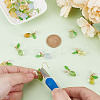 24Pcs 4 Colors Handmade Lampwork Pendants PALLOY-AR00023-4