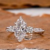 Brass Micro Pave Clear Cubic Zirconia Finger Rings FS-WG5249E-01-2