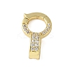 Brass Micro Pave Clear Cubic Zirconia Fold Over Clasps LS-KK-P290-15G-1