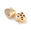 Brass Micro Pave Clear Cubic Zirconia Charms KK-Z057-05G-2