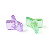 UV Plating Transparent Acrylic European Beads X-OACR-M027-02Y-3