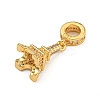 Rack Plating Brass Clear Cubic Zirconia European Dangle Charms KK-U035-25G-2