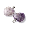12Pcs 4 Styles Natural Amethyst Pendants G-FS0005-62-3