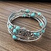 2Sets 2Pcs Bohemian Multi-Layered Synthetic Turquoise Wrap Bracelet Women's Jewelry MV3343-2-1