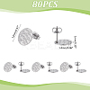 80Pcs 304 Stainless Steel Stud Earring Findings STAS-ME0001-44-2
