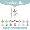21Pcs 7 Colors Electroplate Glass Bead Pendants PALLOY-FH00162-2