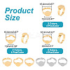 24Pcs 6 Style Adjustable 304 Stainless Steel Finger Rings Components STAS-AR0001-53-2