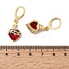 Heart Brass Brass Micro Pave Cubic Zirconia Hoop Earrings EJEW-P333-10B-G-5