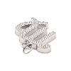 316 Stainless Steel Micro Pave Cubic Zirconia Pendants STAS-K284-01B-P-2
