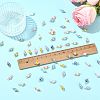 96Pcs 8 Styles Glass Pearl Connector Charms PALLOY-FS00065-6