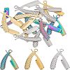 12pcs 3 Colors 304 Stainless Steel Pendants STAS-UN0023-61-1
