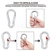 2Pcs 2 Style 304 Stainless Steel Rock Climbing Carabiners STAS-UN0020-68P-3
